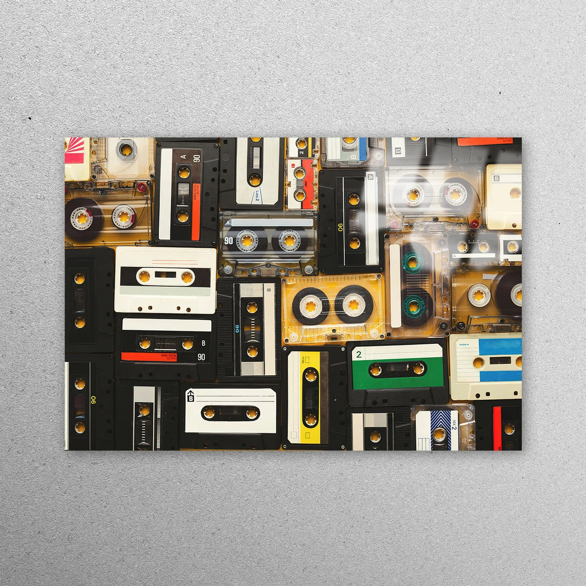 Nostalgic Cassette Wall Art Acrylic Glass Print Tempered Glass Wall Art 100% Made in Australia Ready to Hang