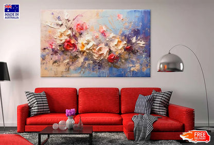 Colorful Floral Abstract Painting 90x60cm Print 100% Australian Made