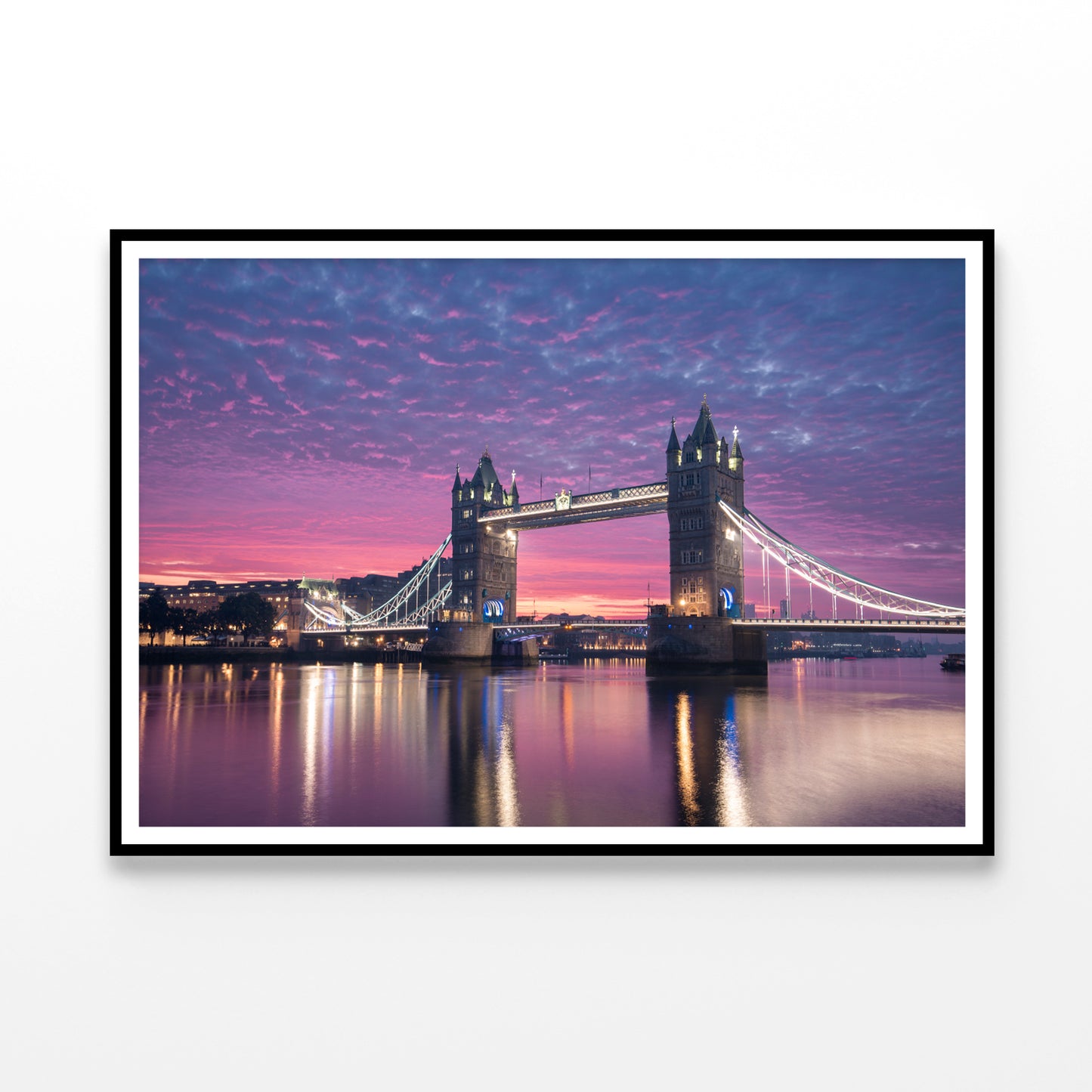 Beautiful Pink Sky with Bridge Home Decor Premium Quality Poster Print Choose Your Sizes