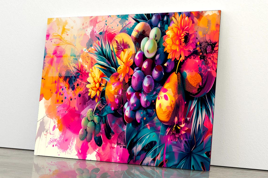 Fruits & Flower Abstract  Acrylic Glass Print Tempered Glass Wall Art 100% Made in Australia Ready to Hang