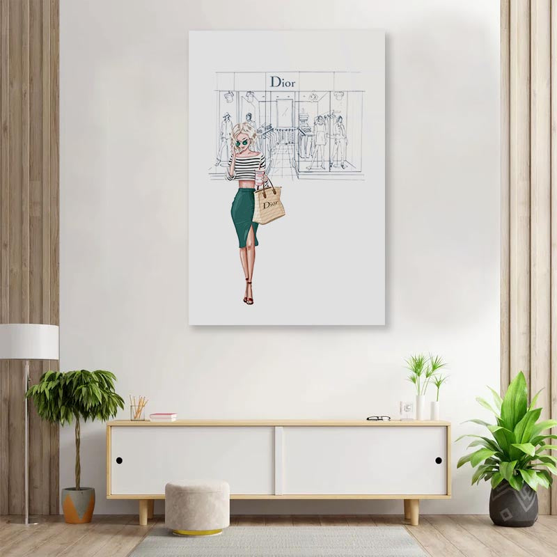 Fashion Store, Lady 3D Design Acrylic Glass Print Tempered Glass Wall Art 100% Made in Australia Ready to Hang