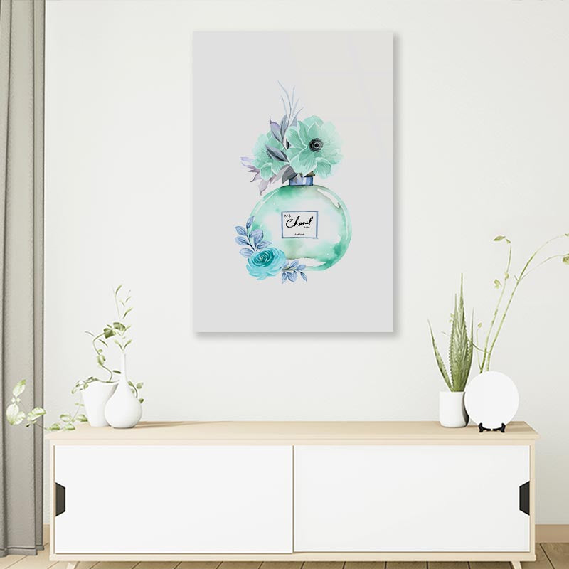 Light Green Perfume 3D Design Acrylic Glass Print Tempered Glass Wall Art 100% Made in Australia Ready to Hang