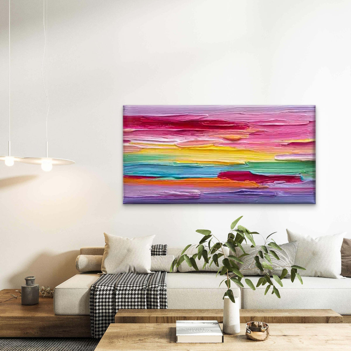 Abstract Featuring Bright Color Wall Art Canvas Office Home Room Framed 120x60cm
