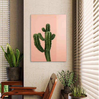 Desert Cactus Artwork 60x90cm Metal Print Ready to Hang