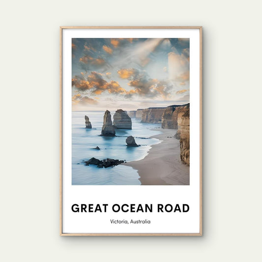 Great Ocean Road in Victoria, Australia Travel Poster Print Wall Art