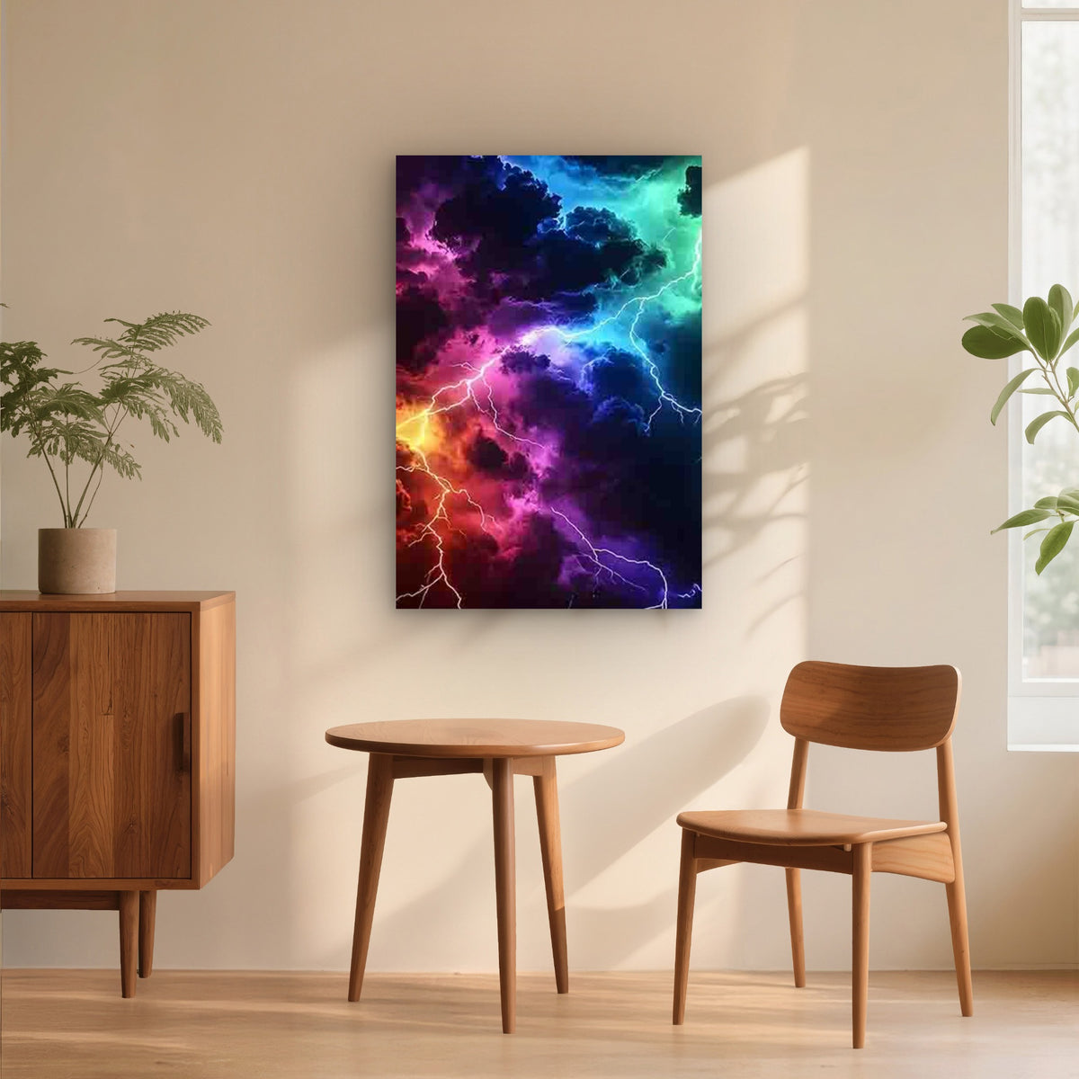 Lightning Bolt & Thunderstorm 40x60cm Metal Print Ready to Hang