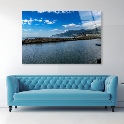 Beautiful Coast of Salerno Italy Acrylic Glass Print Tempered Glass Wall Art 100% Made in Australia Ready to Hang