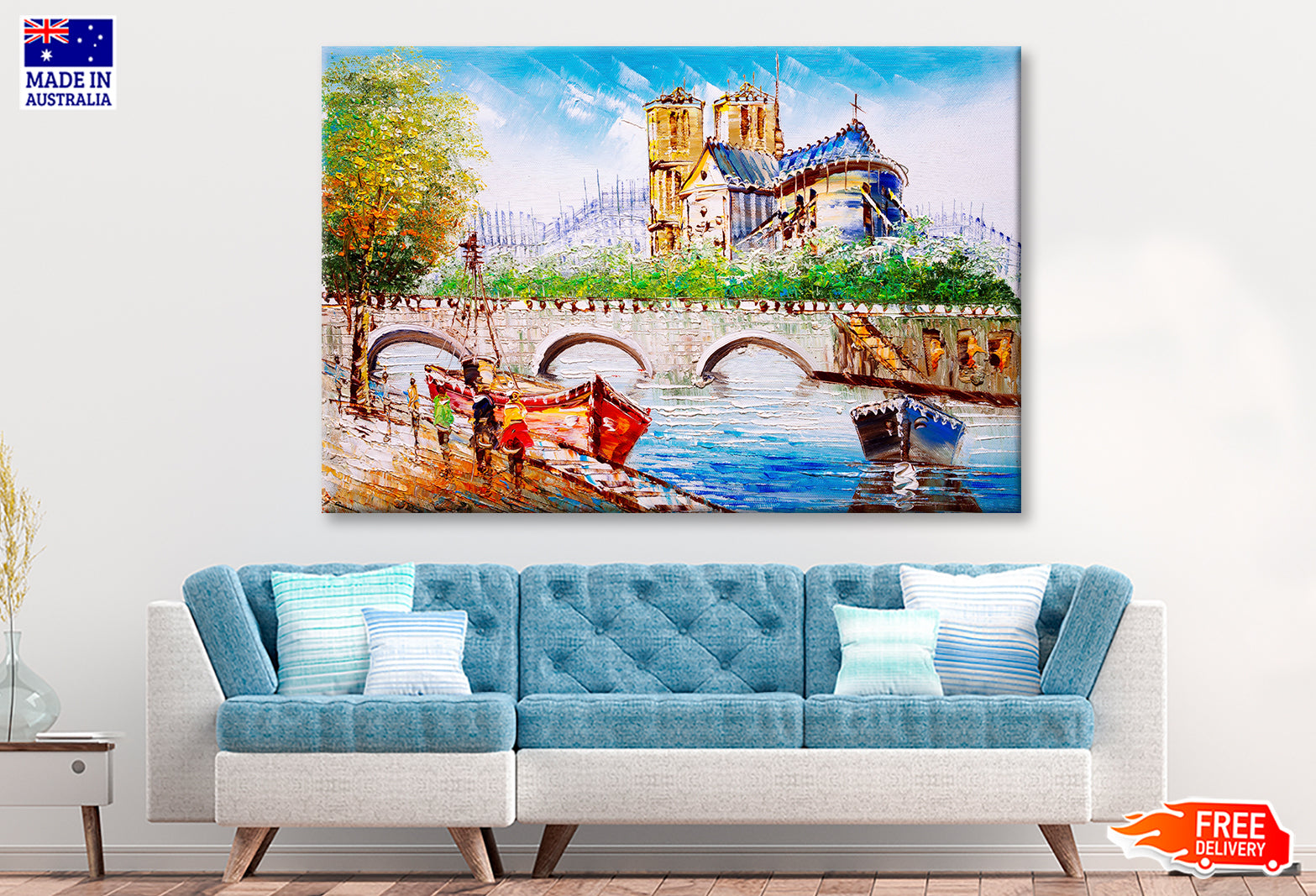 Notre-Dame de Bridge in Paris Oil Painting Wall Art Limited Edition High Quality Print