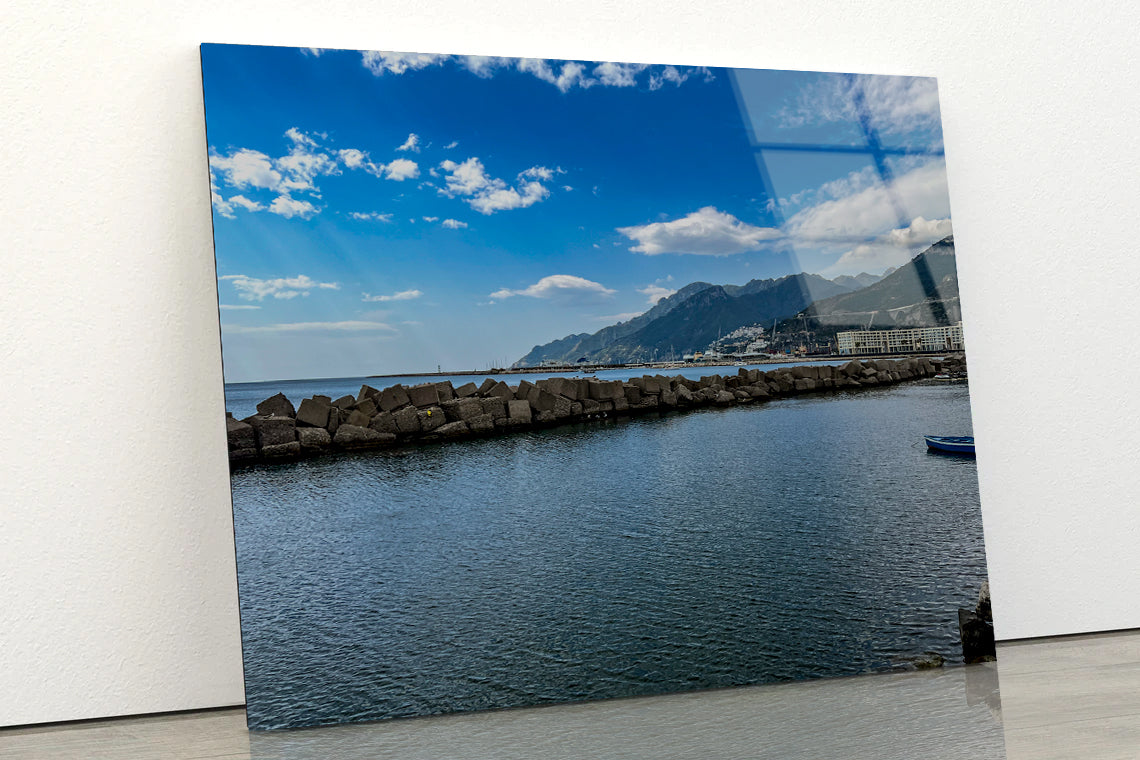 Beautiful Coast of Salerno Italy Acrylic Glass Print Tempered Glass Wall Art 100% Made in Australia Ready to Hang