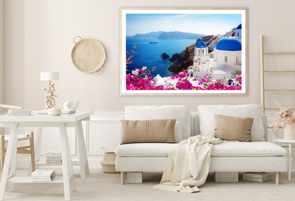 Bougainvillea in the Oia of Coast Home Decor Premium Quality Poster Print Choose Your Sizes