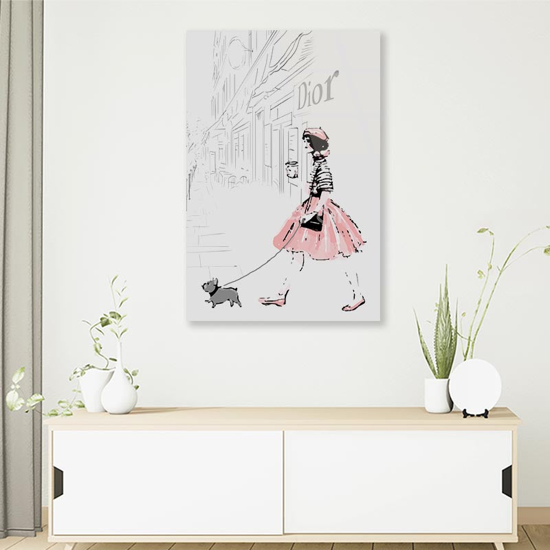 Girl With her Puppy 3D Design Acrylic Glass Print Tempered Glass Wall Art 100% Made in Australia Ready to Hang