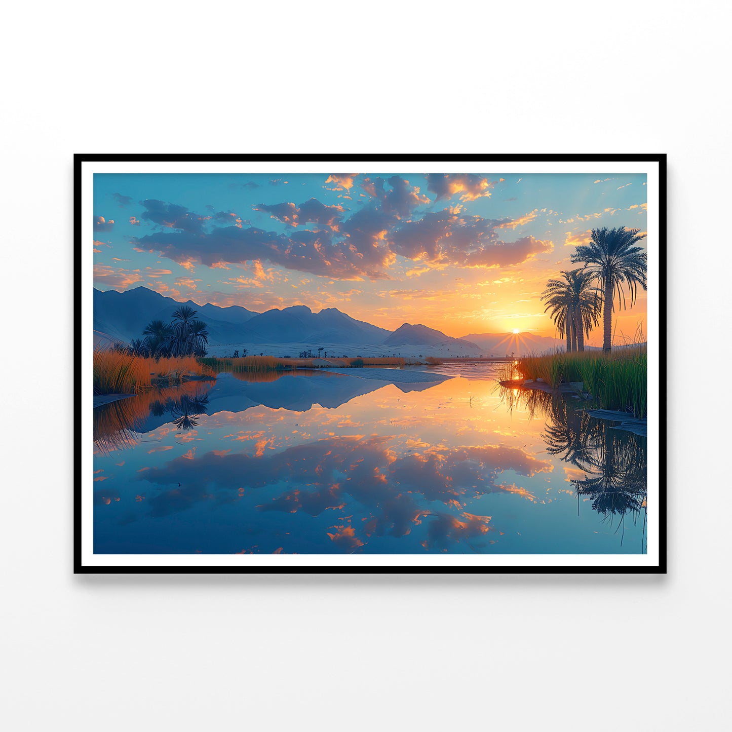 Sunrise over the Lake with Mountains Home Decor Premium Quality Poster Print Choose Your Sizes