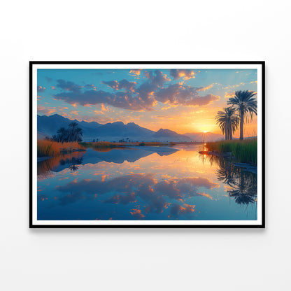 Sunrise over the Lake with Mountains Home Decor Premium Quality Poster Print Choose Your Sizes