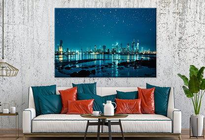 Mumbai City at Night  Wall Art Decor 100% Australian Made