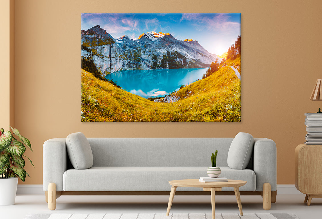 Lake Oeschinensee in Swiss Alps Wall Art Decor 100% Australian Made