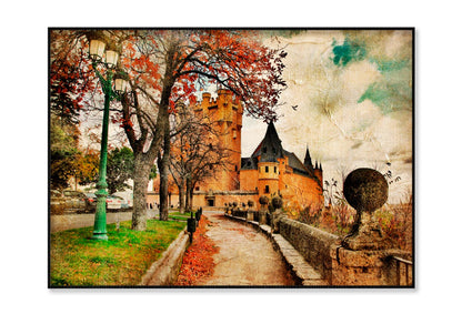 Fairy Alcazar Castle, Segovia, Spain, Picture in Painting Style Home Decor Premium Quality Poster Print Choose Your Sizes