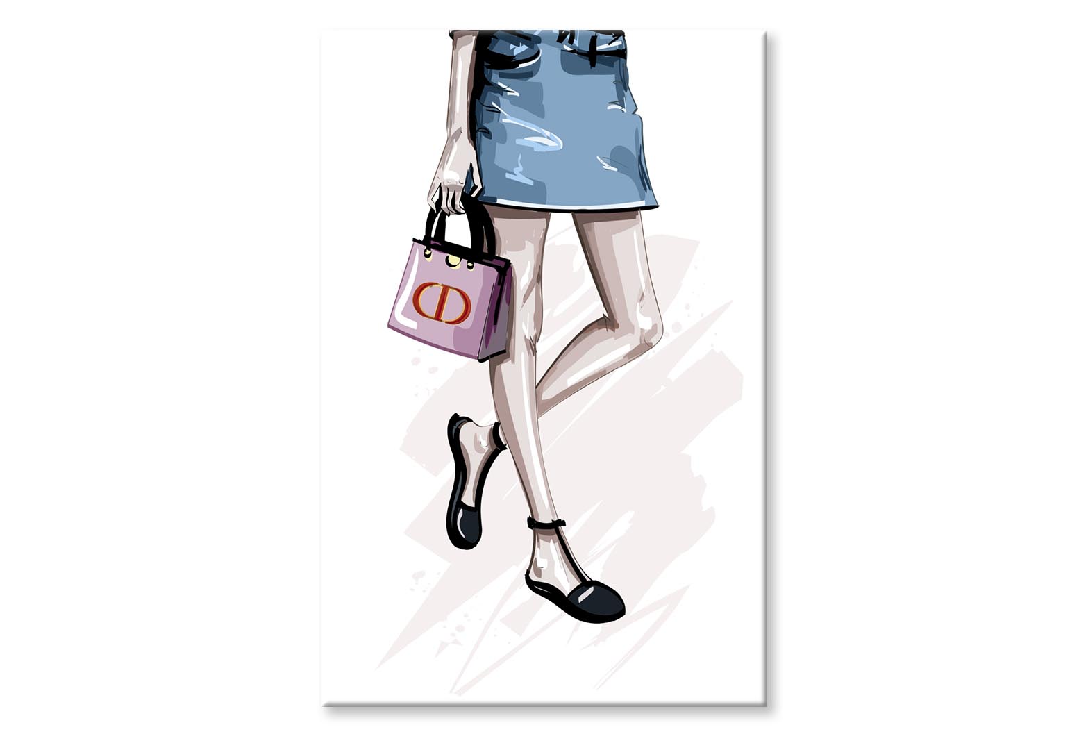 Stylish Pink Bag Fashion Art Wall Art Limited Edition High Quality Print Stretched Canvas None