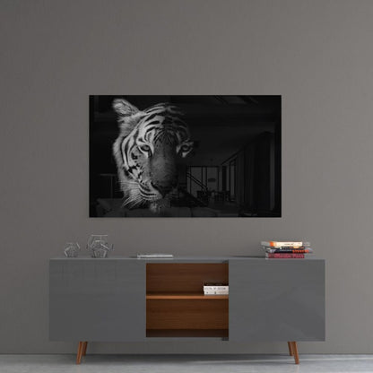 Tiger Monochrome B&W UV Direct Aluminum Print Australian Made Quality