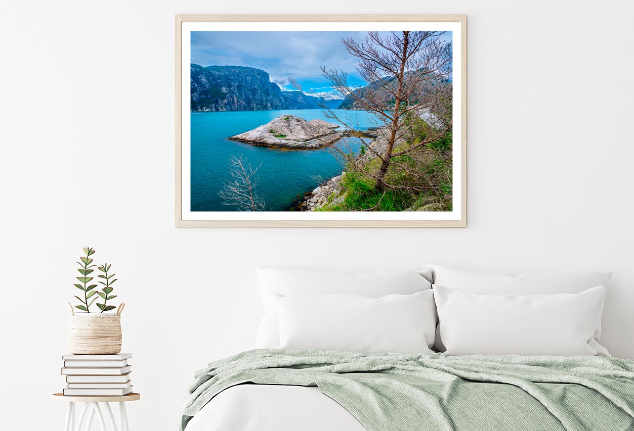 View to Lysefjord in Norway Home Decor Premium Quality Poster Print Choose Your Sizes