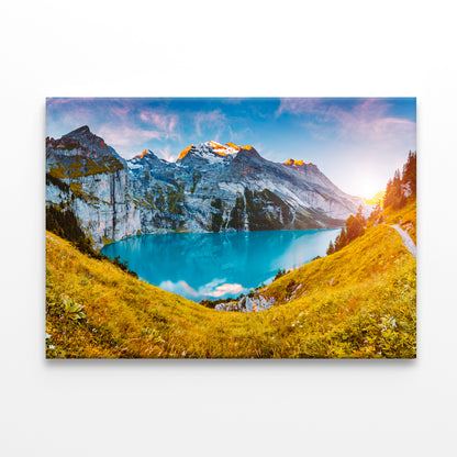 Lake Oeschinensee in Swiss Alps Wall Art Decor 100% Australian Made