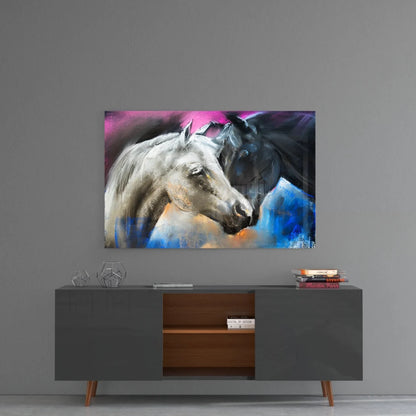 Abstract Horses Art UV Direct Aluminum Print Australian Made Quality