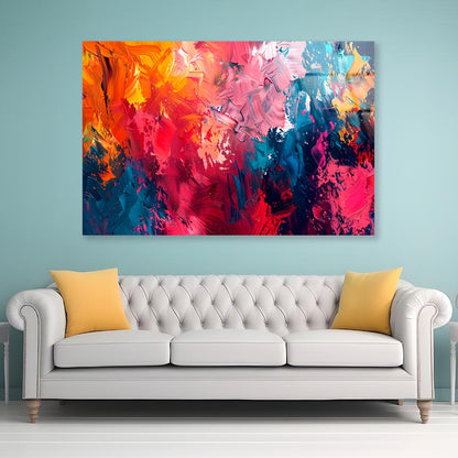 Colorful Abstract Oil Painting  Acrylic Glass Print Tempered Glass Wall Art 100% Made in Australia Ready to Hang