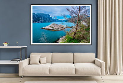 View to Lysefjord in Norway Home Decor Premium Quality Poster Print Choose Your Sizes