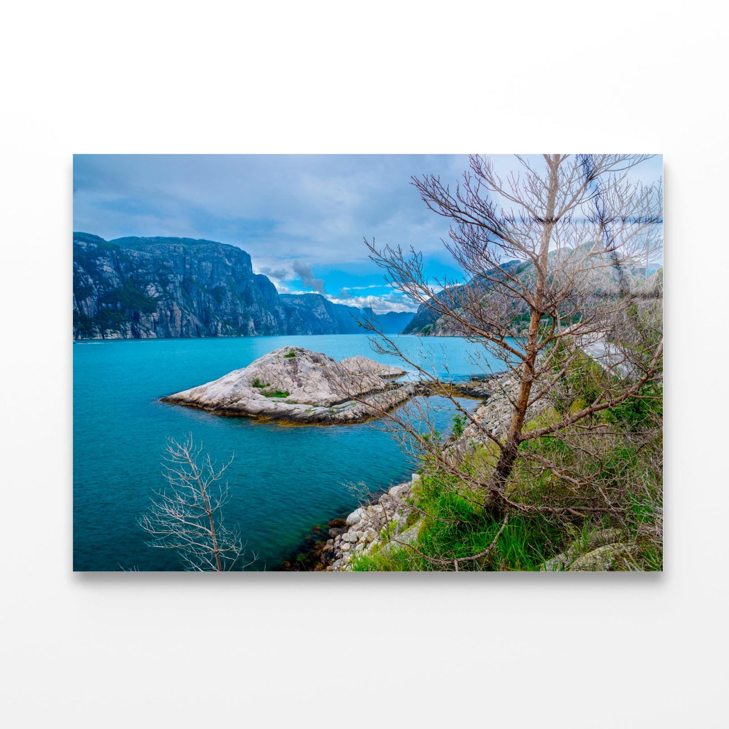 View to Lysefjord in Norway Acrylic Glass Print Tempered Glass Wall Art 100% Made in Australia Ready to Hang