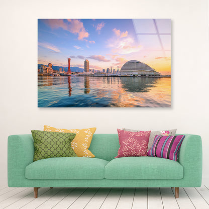 Kobe City in Morning with Sky Acrylic Glass Print Tempered Glass Wall Art 100% Made in Australia Ready to Hang