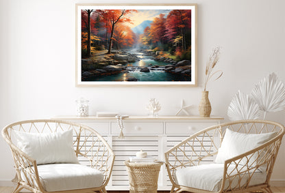 Waterfall in Autumn Forest Home Decor Premium Quality Poster Print Choose Your Sizes