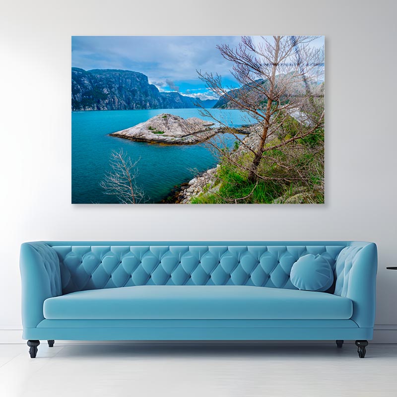 View to Lysefjord in Norway Acrylic Glass Print Tempered Glass Wall Art 100% Made in Australia Ready to Hang