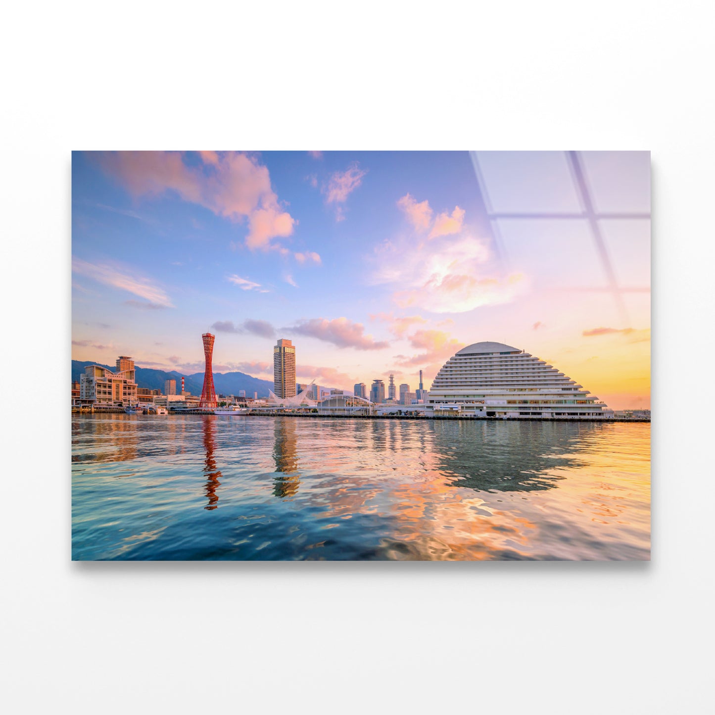 Kobe City in Morning with Sky Acrylic Glass Print Tempered Glass Wall Art 100% Made in Australia Ready to Hang