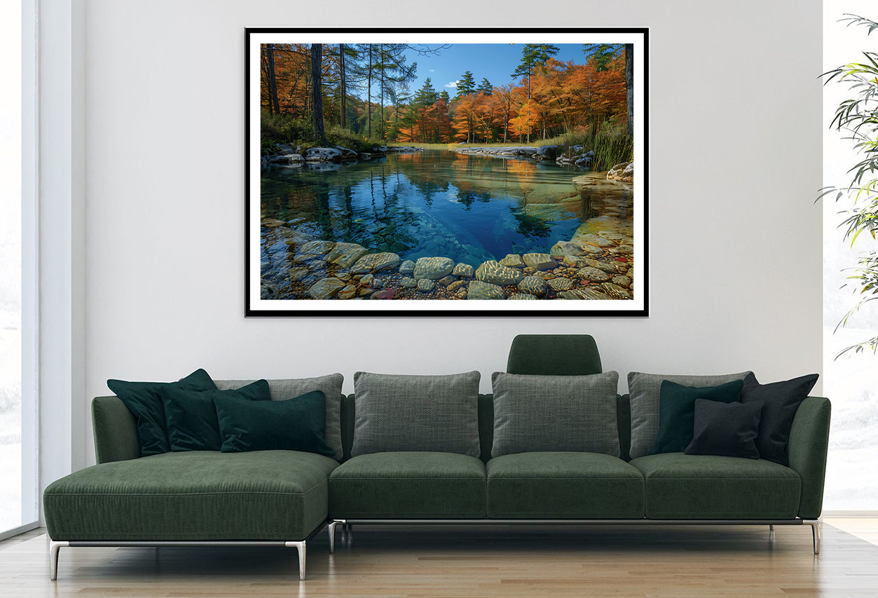 Autumn Trees Reflected In Water Home Decor Premium Quality Poster Print Choose Your Sizes