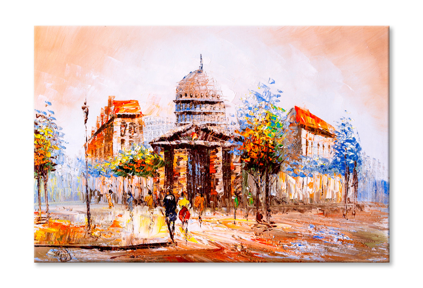 Street View of Paris Oil Painting Wall Art Limited Edition High Quality Print Stretched Canvas None