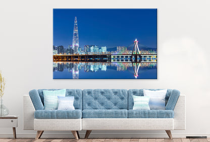 Seoul City at Twilight Han River Wall Art Decor 100% Australian Made