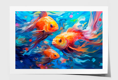 Underwater World With Beautiful Fishes Oil Painting Wall Art Limited Edition High Quality Print Unframed Roll Canvas None