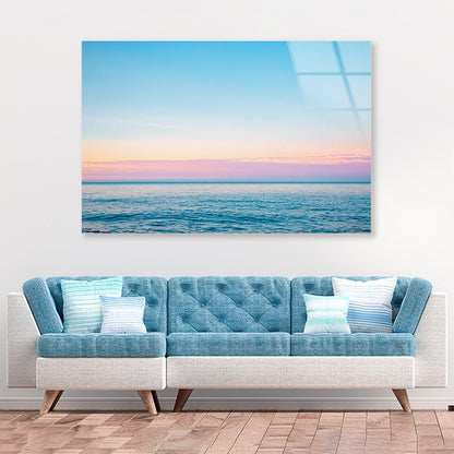 Calm Sea in Soft Morning Light Sicily Italy Europe Acrylic Glass Print Tempered Glass Wall Art 100% Made in Australia Ready to Hang