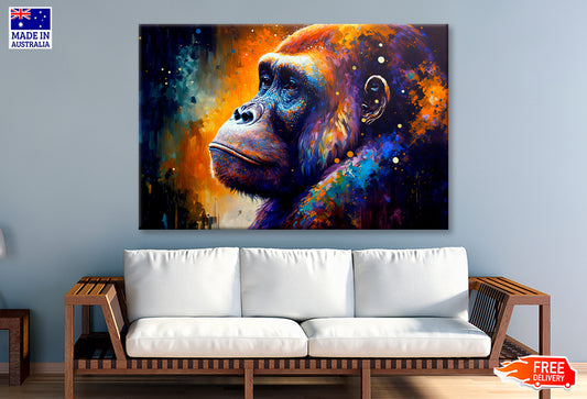 Colorful Gorille Oil Painting Limited Edition High Quality Print