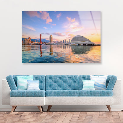 Kobe City in Morning with Sky Acrylic Glass Print Tempered Glass Wall Art 100% Made in Australia Ready to Hang