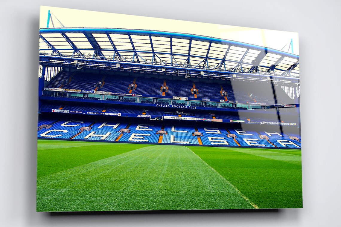 Chelsea Stamford Bridge Stadium Acrylic Glass Print Tempered Glass Wall Art 100% Made in Australia Ready to Hang