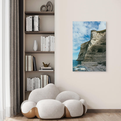 Rocky Cliff By Peaceful Sea Daytime 60x90cm Metal Print Ready to Hang