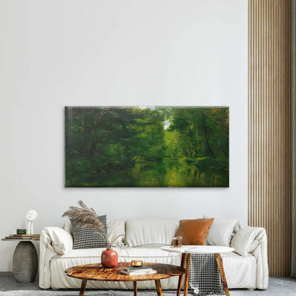 Forest River Landscape Wall Art Canvas Office Home Room Framed 120x60cm