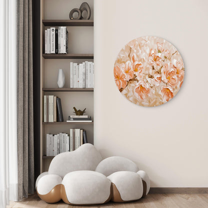Orange Flower Branch Painting Acrylic Glass Rounded Print Tempered Glass Wall Art 100% Made in Australia Ready to Hang