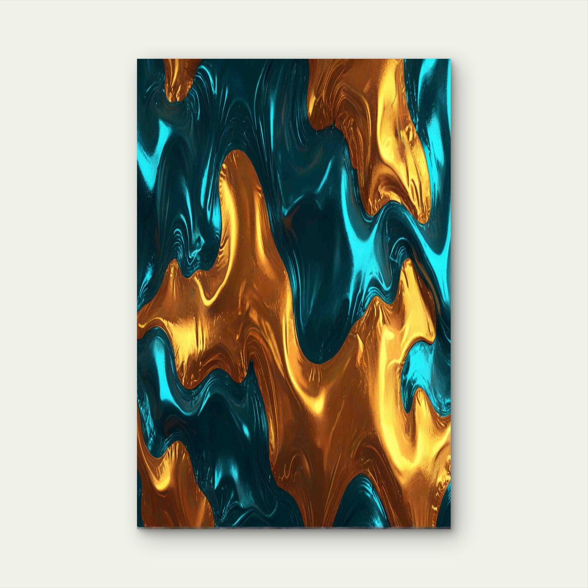 Abstract River Scene with Vibrant Hues 60x90cm Metal Print Ready to Hang
