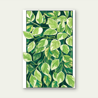Illustration of a Variegated Plant 40x60cm Metal Print Ready to Hang