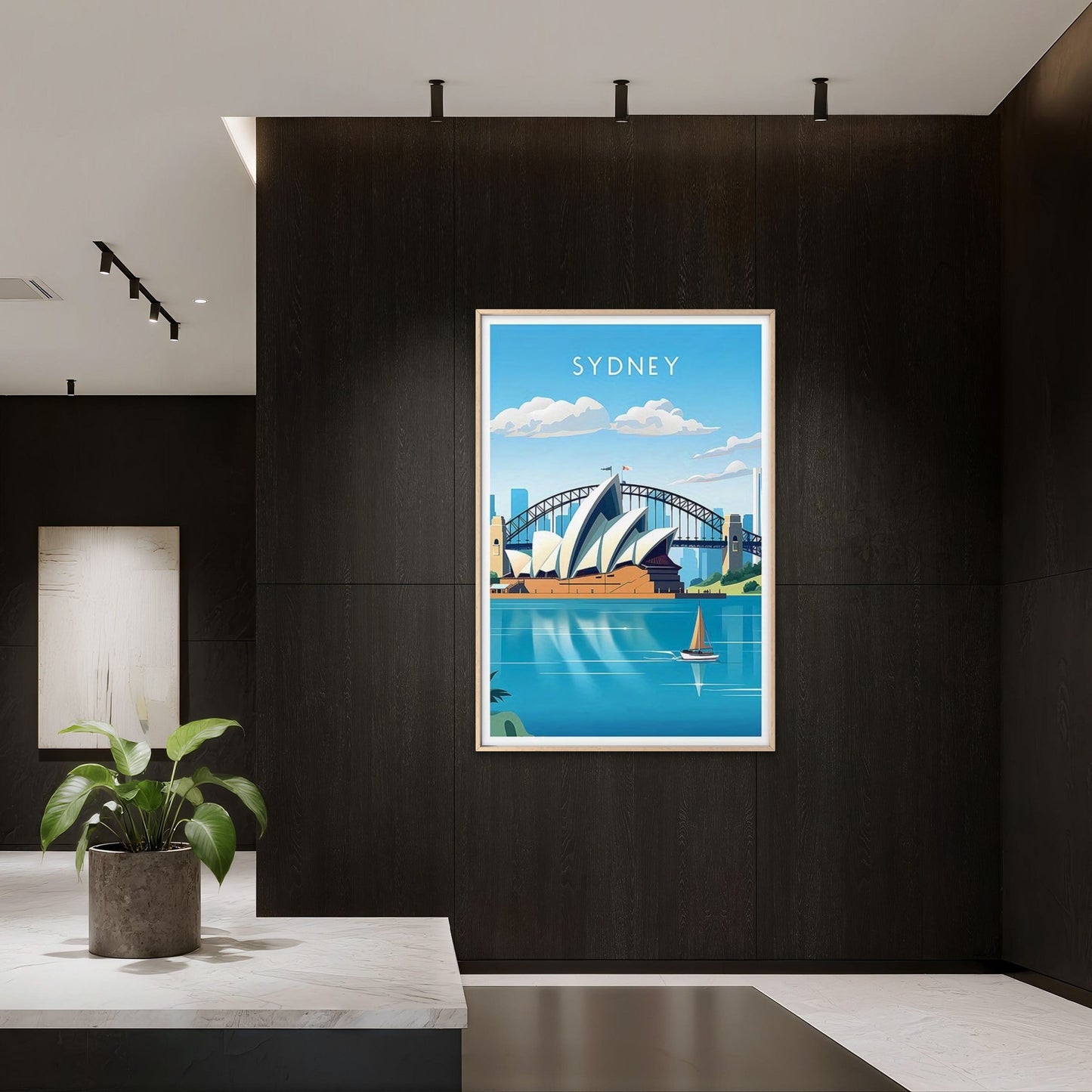 Vintage Sydney Opera House & Harbour Bridge Travel Poster Print Wall Art