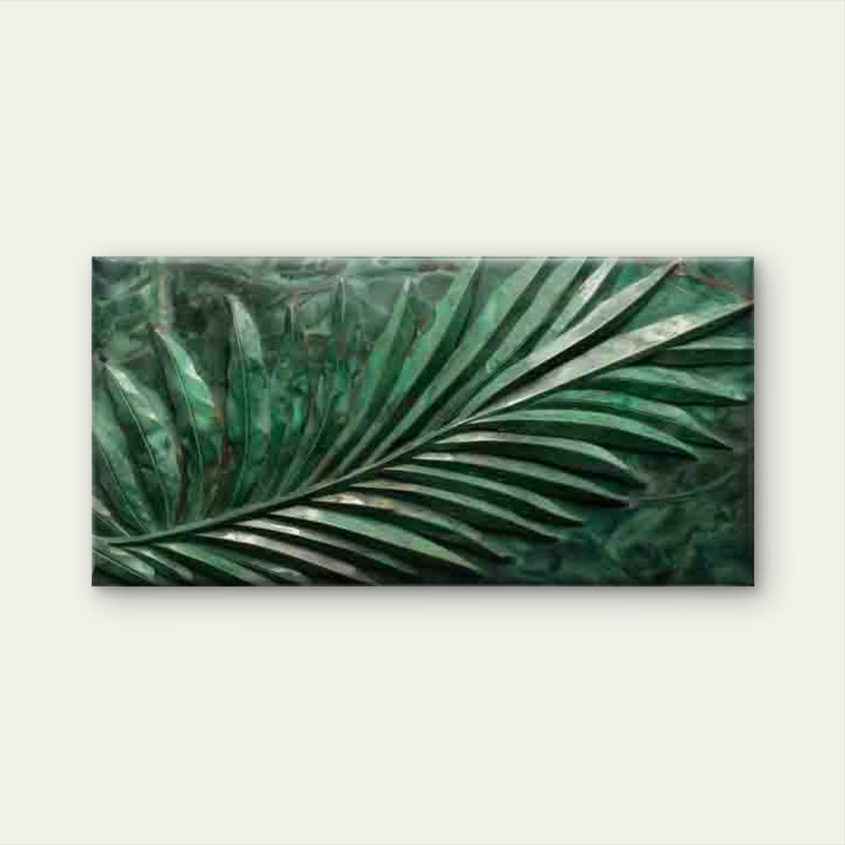 Tropical Green Palm Leaf Wall Art Canvas Office Home Room Framed 120x60cm