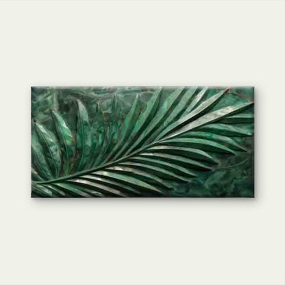 Tropical Green Palm Leaf Wall Art Canvas Office Home Room Framed 120x60cm
