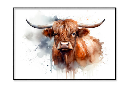 Highland Cow Face Abstract Home Decor Premium Quality Poster Print Choose Your Sizes