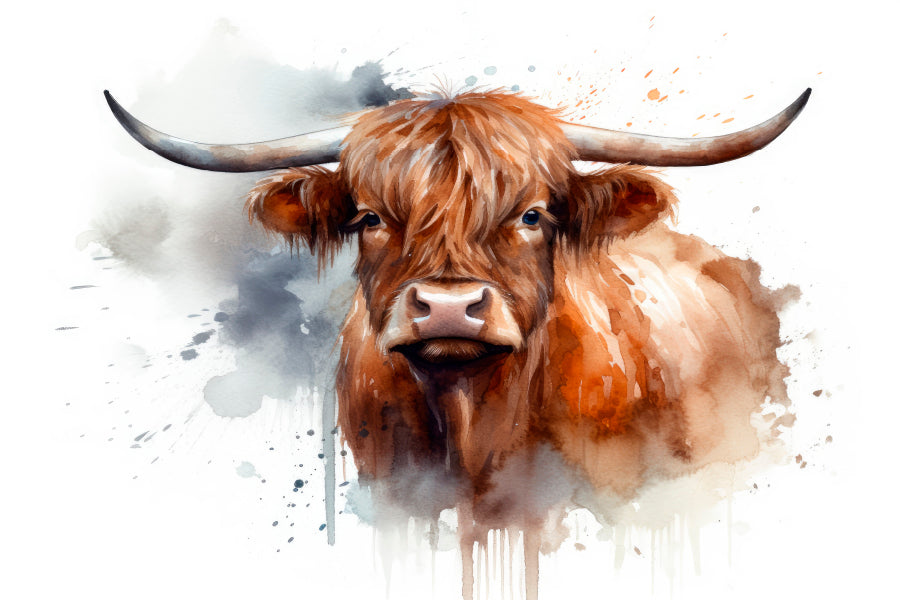 Highland Cow Face Abstract Home Decor Premium Quality Poster Print Choose Your Sizes